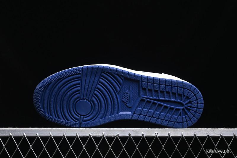 Nike Travis Scott x Fragment Design x Air Jordan 1 Low OG SP AJ1 Stussy Collaboration - Black Blue Line Low Top Casual Sneakers - SJ2068-113