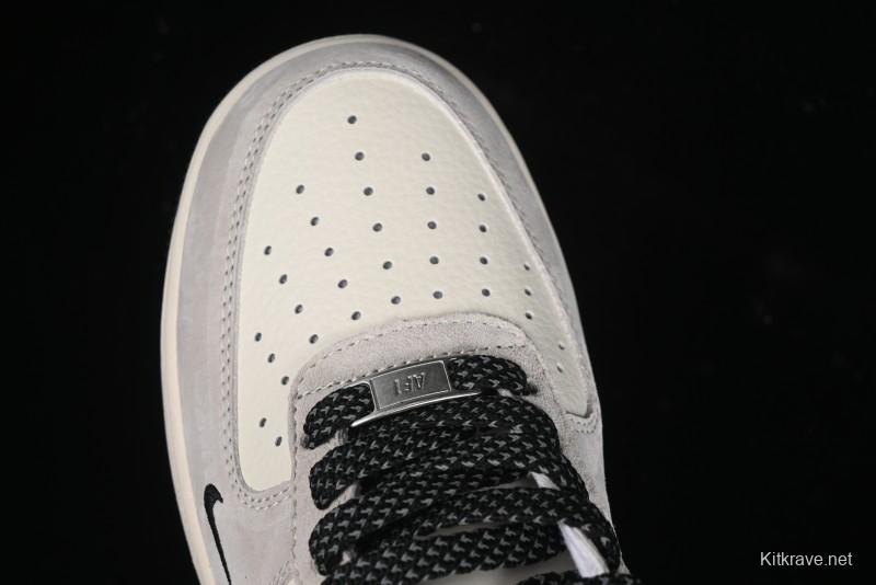 Nike Air Force 1 '07 Low Supreme Stussy Collaboration - Black Grey Red Label Low-Top Casual Sneakers - XZ6188-115