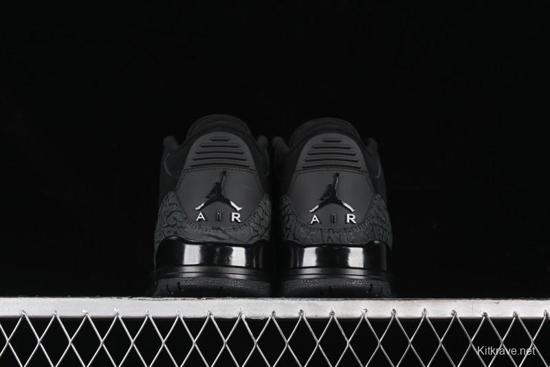 Nike Air Jordan 3 Retro Basketball Shoes in Midnight Black - CT8532-001