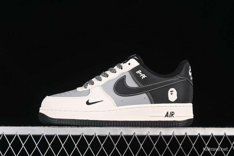 Nike Air Force 1 '07 Low Bape Collaboration - Beige Grey Black Low-Top Casual Sneakers BB6566-209