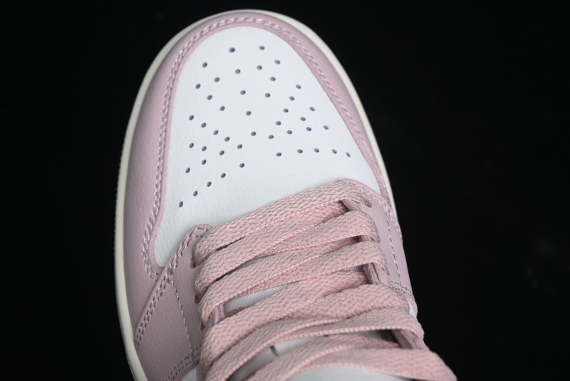 Nike Air Jordan 1 Mid AJ1 Basketball Shoes in Khaki Pink - BQ6472-620