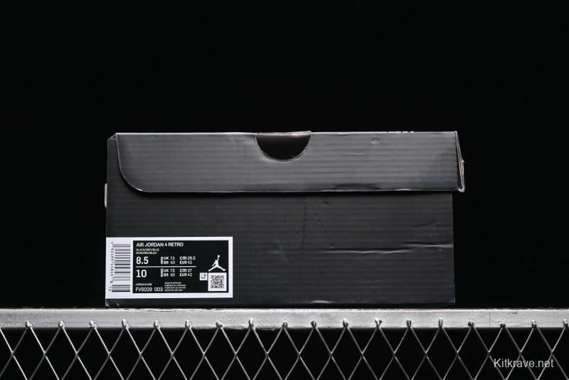 Nike Air Jordan 4 Retro Sneakers in Black, Blue and Neutral Grey - FV5029-003