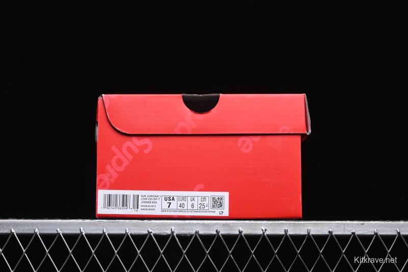 Nike Travis Scott x Fragment Design x Air Jordan 1 Low OG SP AJ1 Supreme Collaboration - Light Beige White Low Top Casual Sneakers - JH6088-609