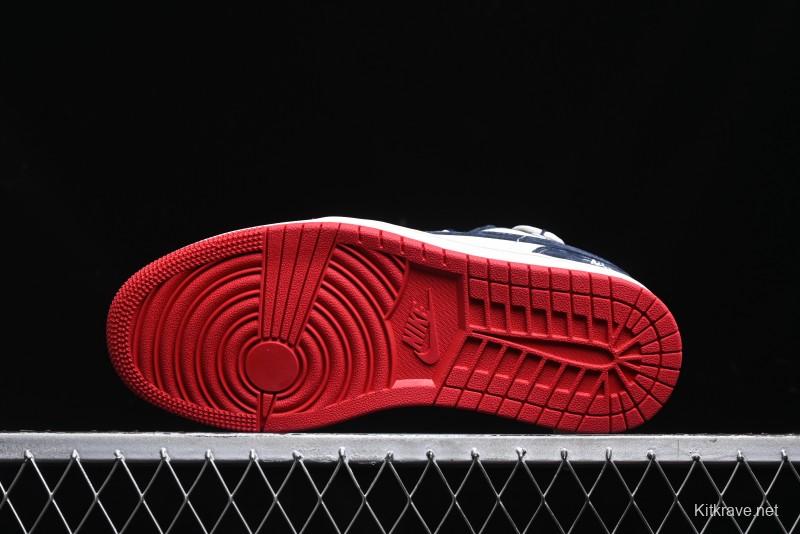 Nike Air Jordan 1 Low Stussy Collaboration - Blue Red Custom High-End Retro Basketball Shoes - SJ9950-049