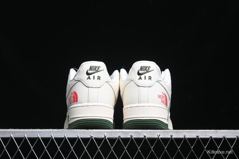 Nike Air Force 1 '07 Low The North Face Collaboration - Beige Red Green Color Block Low-Top Casual Sneakers - XZ6188-011