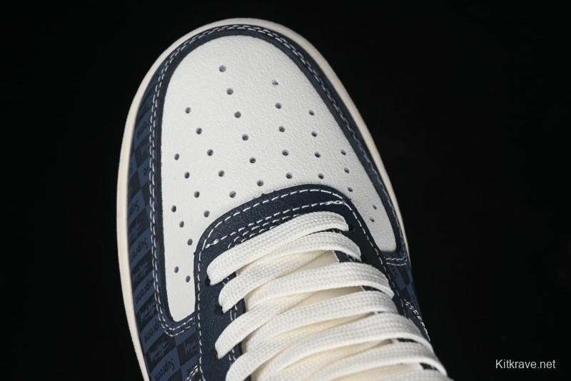 Nike Air Force 1 '07 Low Supreme Casual Sneakers in White-Blue Shadow - KK1988-009