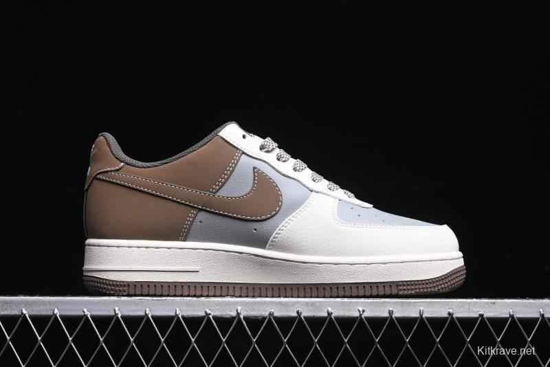 Nike Air Force 1 '07 Low Bape Collaboration - Beige Grey Brown Low Top Casual Sneakers BB6566-210