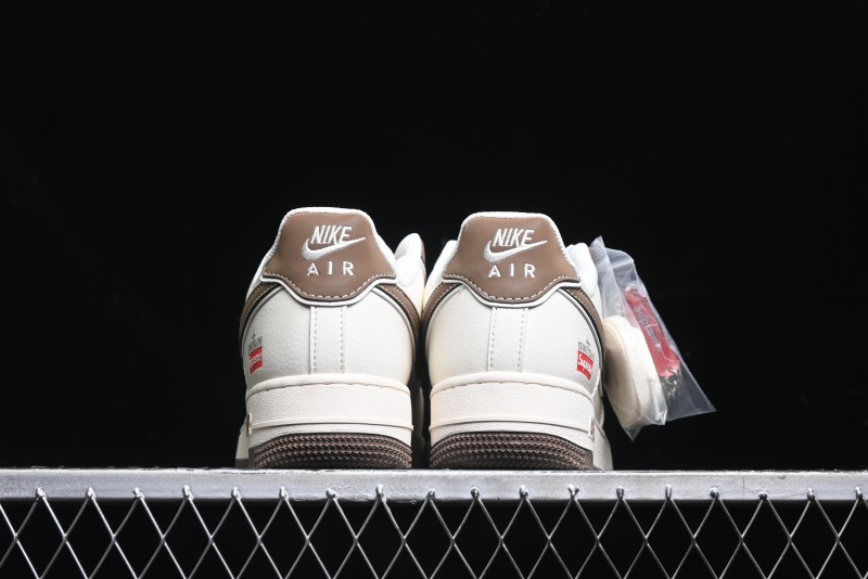 Nike Air Force 1 '07 Low Stone Island x Supreme Collaboration - Beige Brown Swoosh Casual Sneakers - BB1616-306