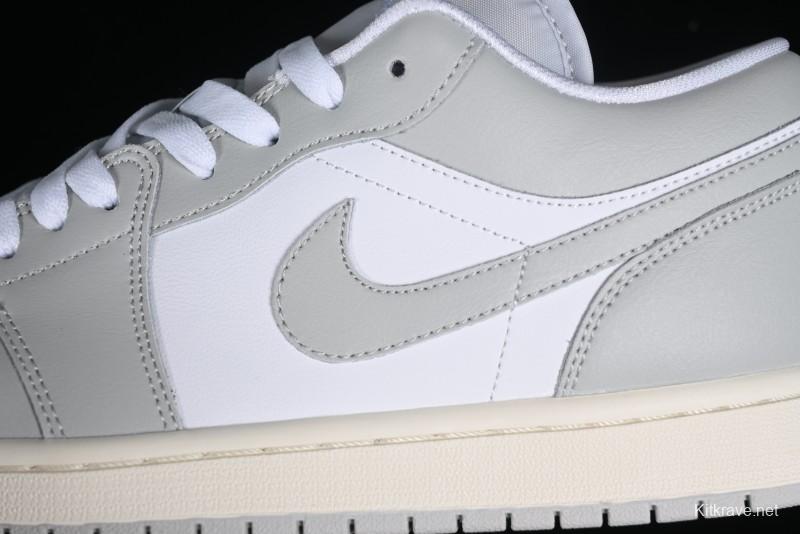 Nike Air Jordan 1 Low AJ1 White Grey Low-Top Lifestyle Basketball Shoes - DC0774-103