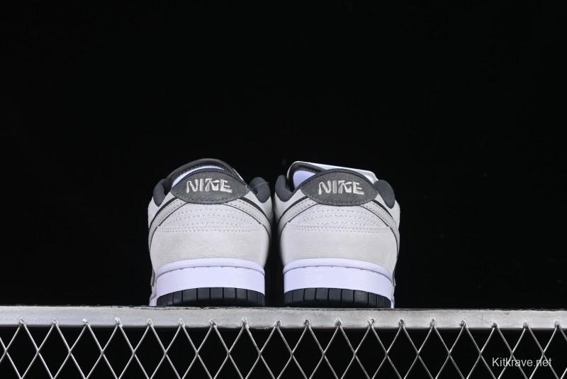 Nike Dunk Low 85 Double Swoosh White Grey SB Low Top Casual Skate Shoes - HV1800-101