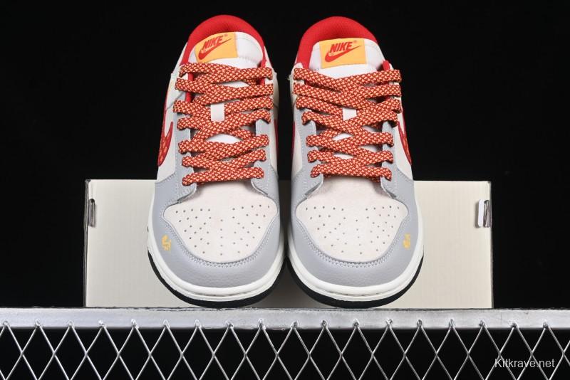 Nike SB Dunk Low Year of the Snake Series Monogram Red Swoosh Anniversary Custom Low-Top Casual Skate Shoes - DJ2024-081