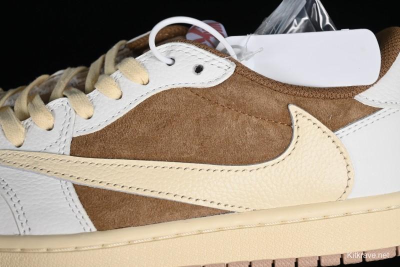 Nike Travis Scott x Air Jordan 1 Low OG AJ1 Reverse Swoosh Sneakers - DM7866-106