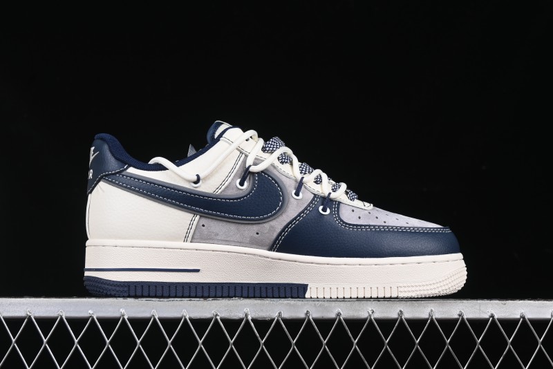 Nike Air Force 1 '07 Low Supreme Collaboration Beige Blue Low-Top Casual Sneakers - DM6688-018