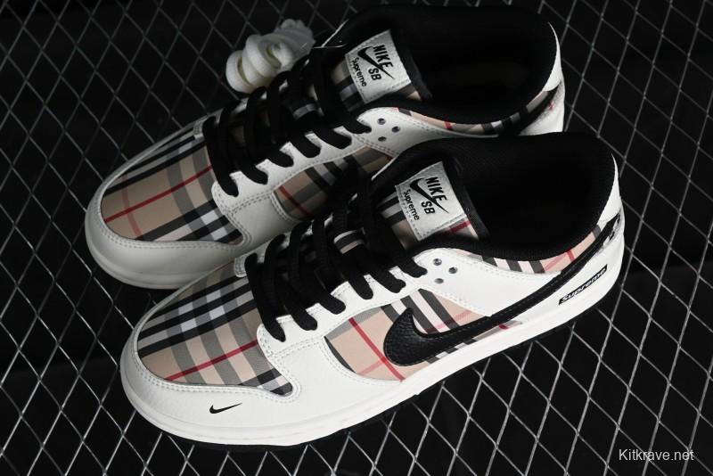 Nike Supreme SB Dunk Low Plaid Colorway Low-Top Casual Skateboarding Shoes - SP1098-051