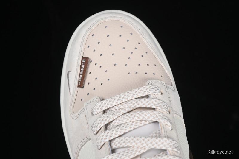Nike SB Dunk Low Burberry Collaboration Patch Brown Swoosh Anniversary Custom Low-Top Casual Skate Shoes - DJ2024-088