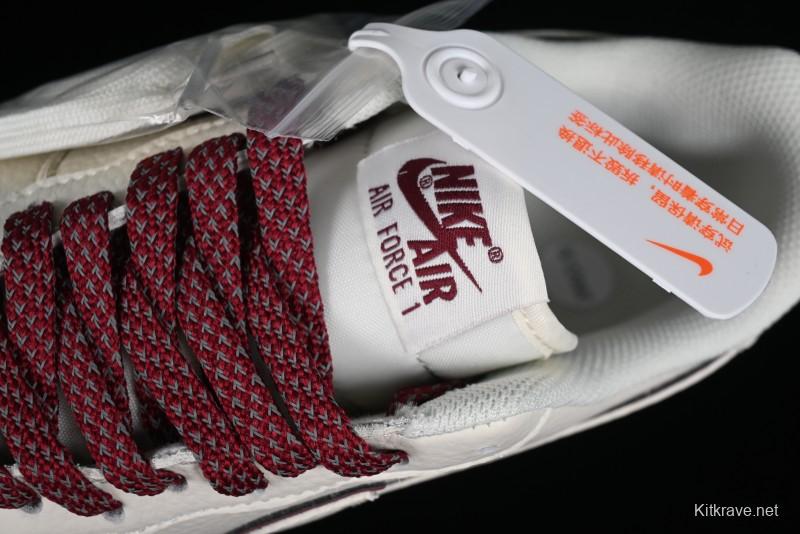 Nike Air Force 1 '07 Low Classic Burgundy Mini Swoosh Starry Sky Low-Top Casual Sneakers - MJ0319-025