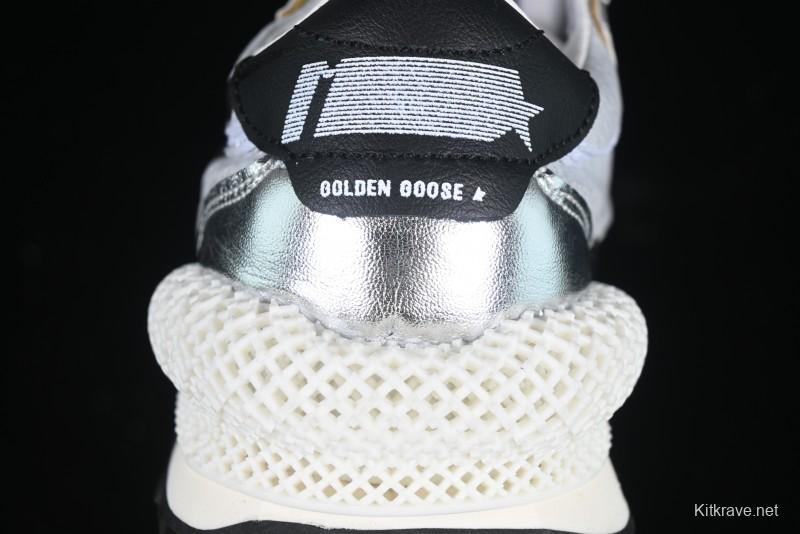 Golden Goose Marathon Silver Comfortable Low-Top Lifestyle Sneakers - X.E5