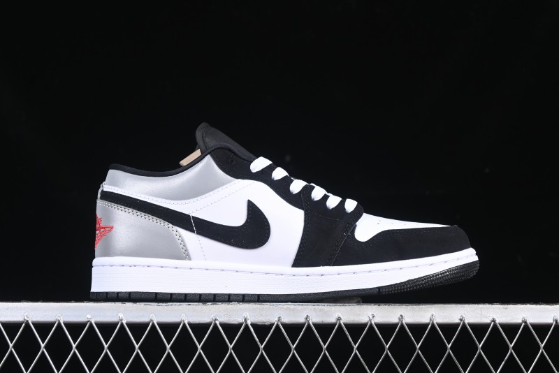 Nike Air Jordan 1 Low Retro Casual Sneakers with Black Swoosh - HF3148-106