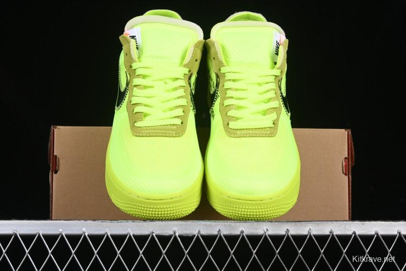 Nike Off White x Air Force 1 Low OW Collaboration Transparent Yellow Sneakers - AO4606-700