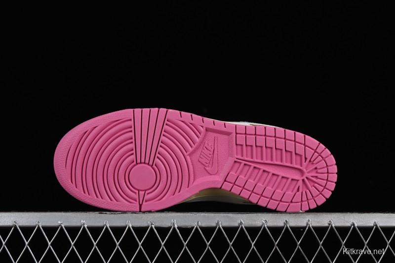 Nike Dunk Low "Just Do It" SB Low-Top Casual Skate Shoes in Coconut Milk and Pink - FD8683-700