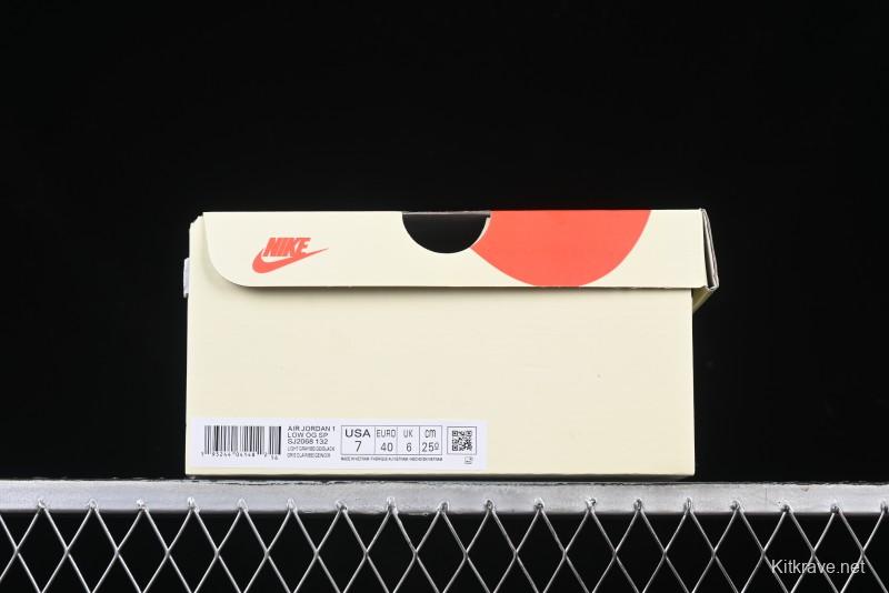 Nike Travis Scott x Fragment Design x Air Jordan 1 Low OG SP AJ1 Retro Sneakers - SJ2068-132