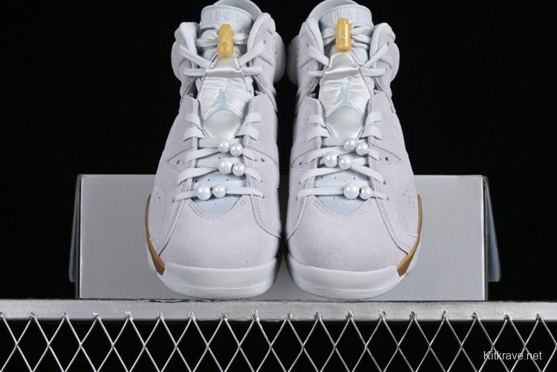 Nike Air Jordan 6 Retro Paris Olympics Sneakers with Metallic Gold Accents - DQ4914-074