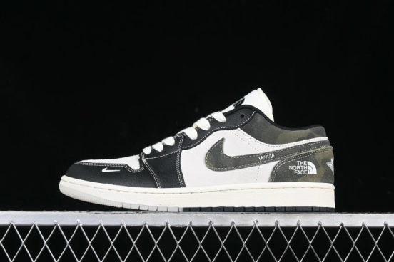 Nike Air Jordan 1 Low AJ1 The North Face Collaboration Dark Camouflage Custom High-End Retro Basketball Shoes - DM9188-013