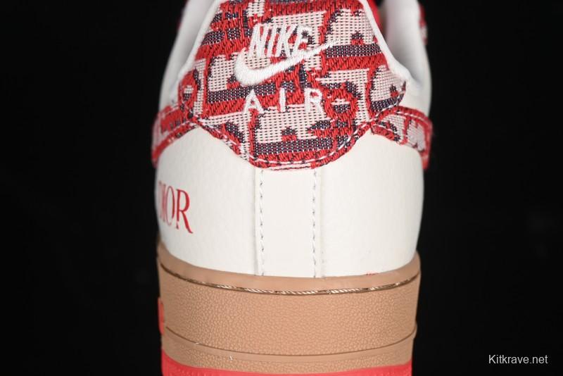Nike Air Force 1 '07 Low Dior Collaboration Beige Floral Low-Top Casual Sneakers - KK1988-049