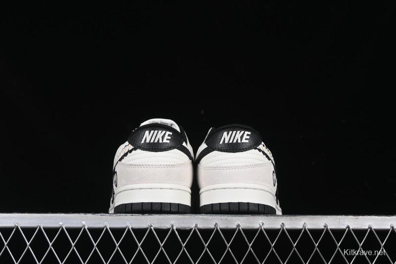 Nike SB Dunk Low Lightning Collaboration Daisy White Swoosh Anniversary Custom Low-Top Casual Skate Shoes - DJ2024-073