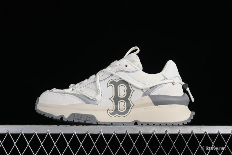 New York Yankees Chunky Runner Basic Lace-Up Lightweight Casual Sneakers - 3ASHCRR3N43WHS