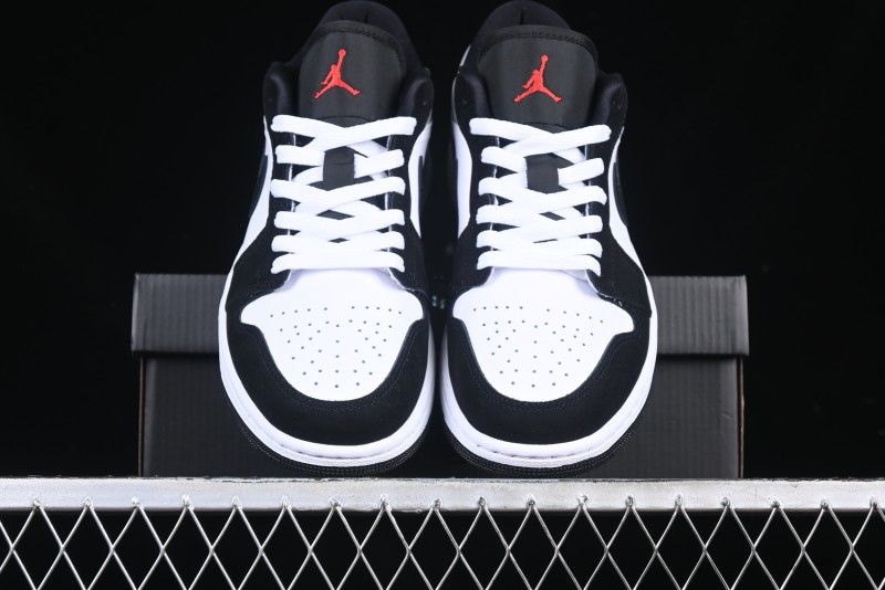 Nike Air Jordan 1 Low Retro Casual Sneakers with Black Swoosh - HF3148-106