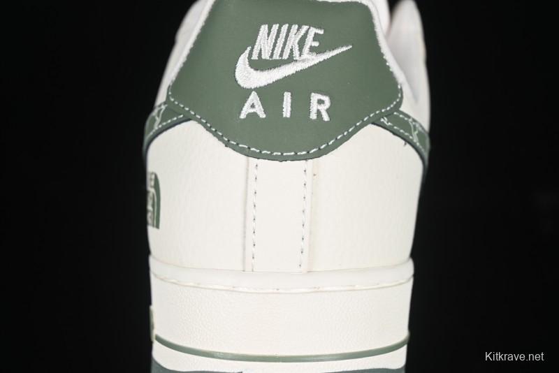 Nike Air Force 1 '07 Low The North Face Collaboration Beige Green Mini Swoosh Casual Sneakers - KK1988-043