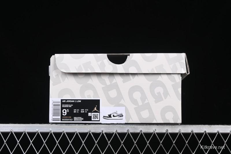 Nike Air Jordan 1 Low AJ1 The North Face Collaboration - Grey Black Toe Retro Basketball Shoes - XX3318-512