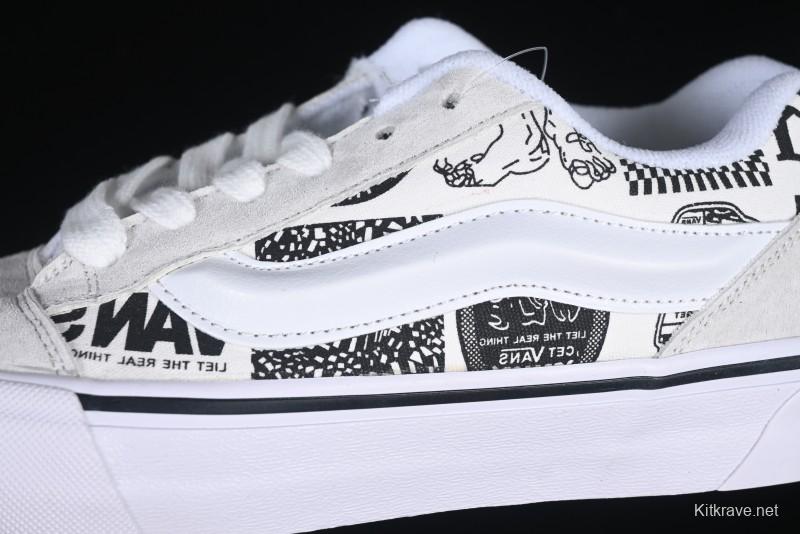 Vans Knu Skool Low-Top Retro Chunky Sneakers with Oversized Logo - VN000CS0239