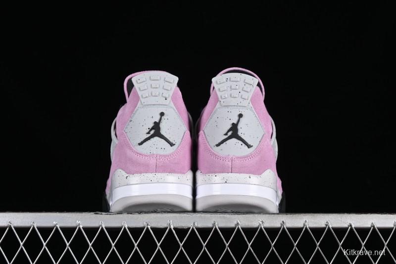Nike Air Jordan 4 Retro "Orchid" Sneakers with Suede Upper and Cement Grey Accents - AQ9129-501