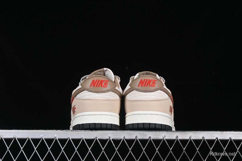 Nike SB Dunk Low Anniversary Edition Dark Swoosh Brown White Custom Low-Top Casual Skate Shoes - DJ2024-071