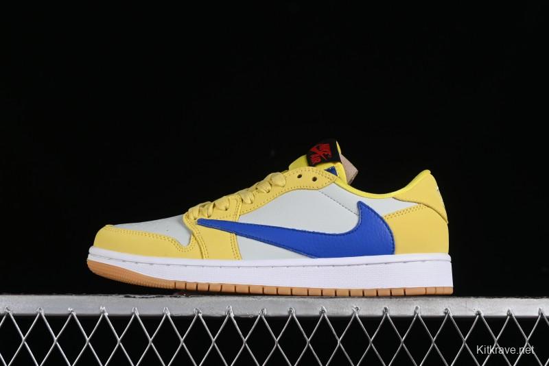 Nike Travis Scott x Air Jordan 1 Low OG Retro Sneakers with Reverse Swoosh - DZ4137-700