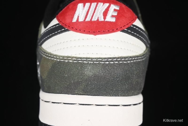 Nike SB Dunk Low Stussy Collaboration - Camo Black Swoosh Anniversary High-End Custom Low-Top Casual Sneakers - DM6868-011