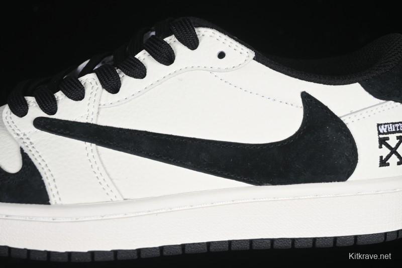 Nike Travis Scott x Fragment Design x Air Jordan 1 Low OG SP AJ1 Off-White Collaboration Casual Sneakers - DM7866-065