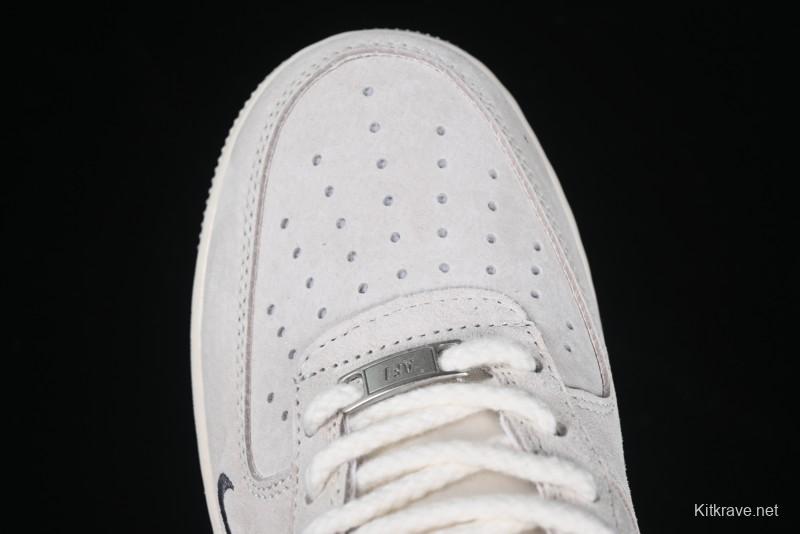 Nike Air Force 1 '07 Low Champion Collaboration Dual-Tone Grey Swoosh Triple Mini Swoosh Low-Top Casual Sneakers - SJ6698-022