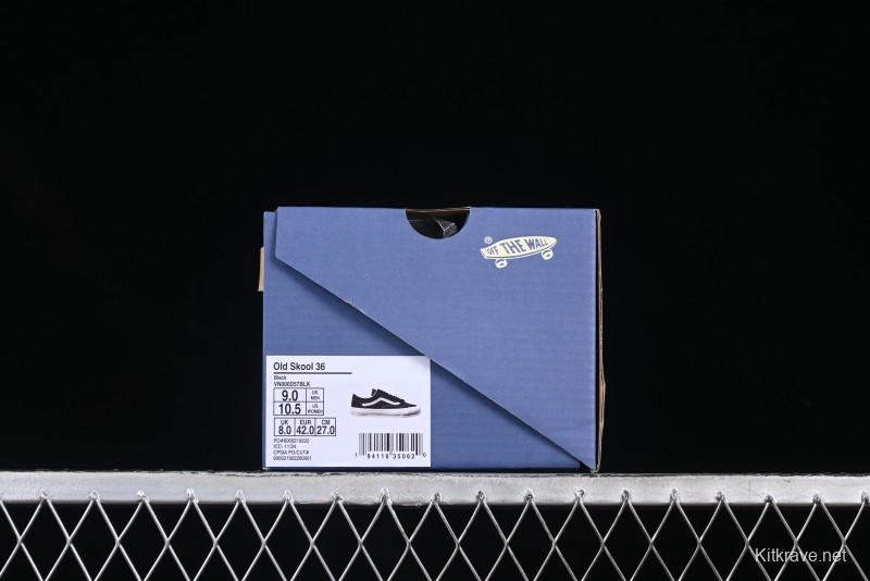 Vans Premium Old Skool 36 Full-Grain Leather Retro Skate Shoes - VN000D57BLK