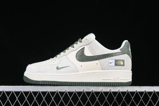 Nike Air Force 1 '07 Low The North Face Collaboration Green Snake Swoosh Casual Sneakers - DF0188-026