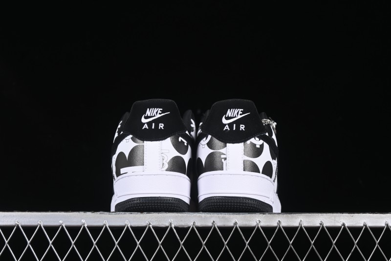 Nike Air Force 1 '07 Low Burberry Collaboration Black White Cow Print Casual Sneakers - DF0188-029