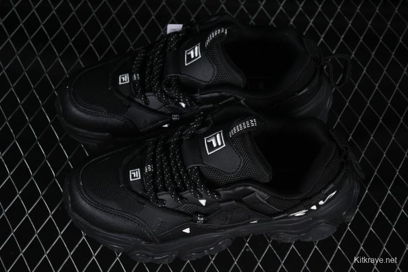 Fila Fusion Retro Mars Running Shoes with Lace-Up Design and Cushioned Sole - F12W422103FBK