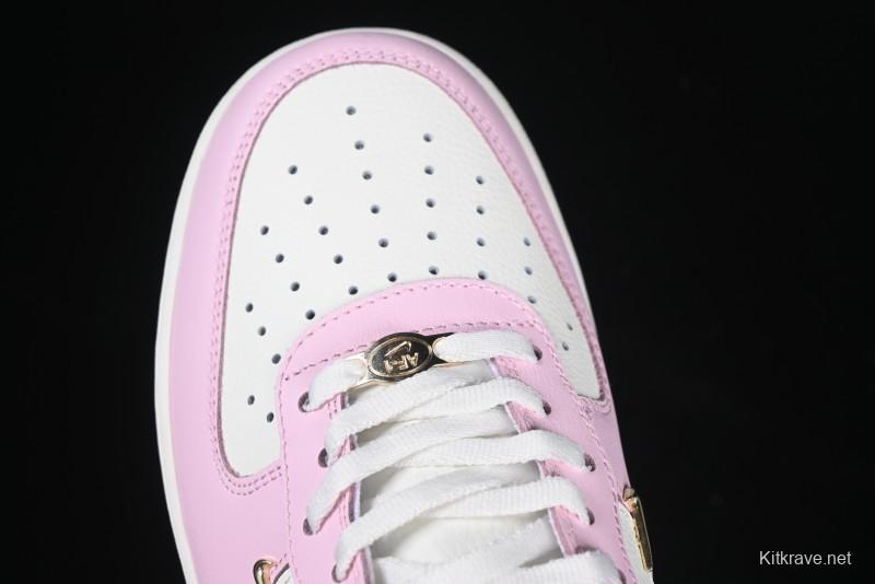 Nike Air Force 1 '07 Low White Pink Swoosh Casual Sneakers - IB2574-600