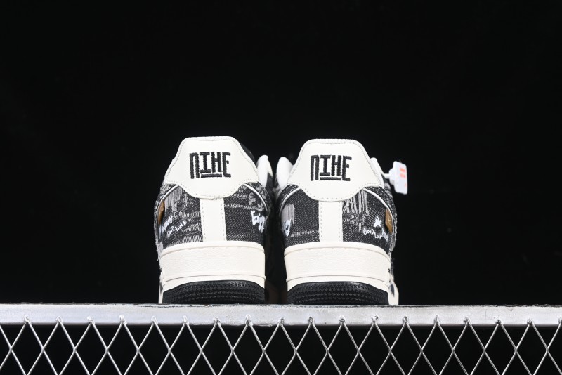Nike Air Force 1 '07 Low "Black Jeans" Graffiti Casual Sneakers - FB0607-660