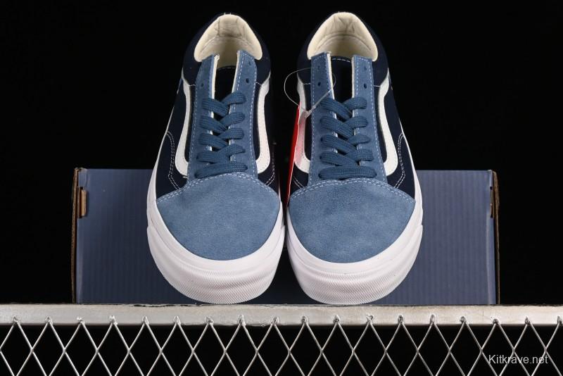 Vans Sk8-Mid Reissue 83 High-End Blue Suede Retro Skate Shoes - VN000CQDDWR