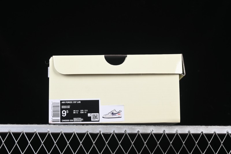 Nike Air Force 1 '07 Low Supreme Collaboration Custom Casual Sneakers with Grey Swoosh - DM6688-056