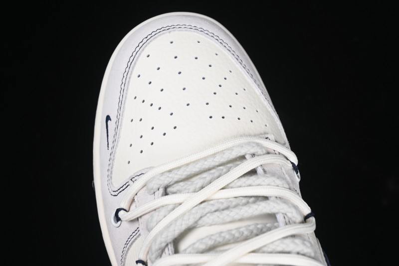 Nike SB Dunk Low Stussy Anniversary Edition High-End Custom Sneakers with Lace-Up Design in Grey White and Navy - YX5066-240