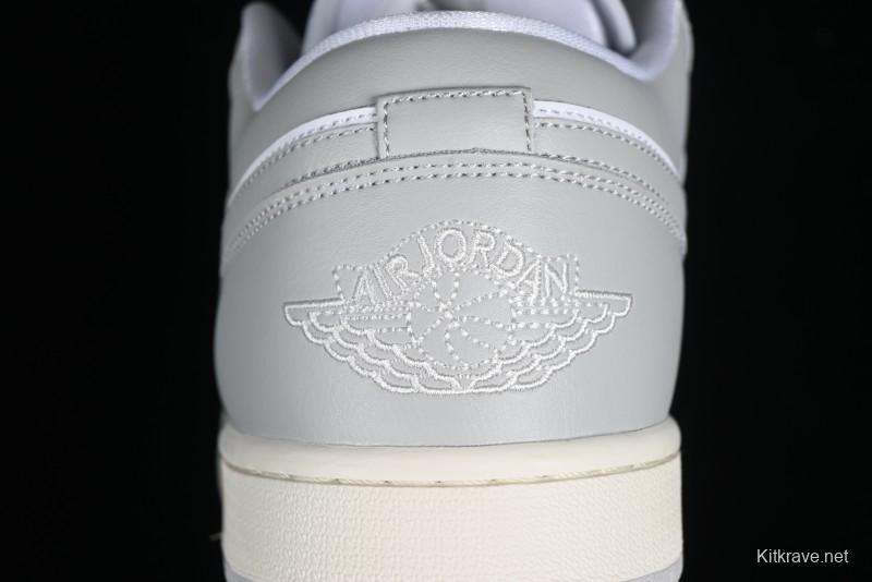 Nike Air Jordan 1 Low AJ1 White Grey Low-Top Lifestyle Basketball Shoes - DC0774-103